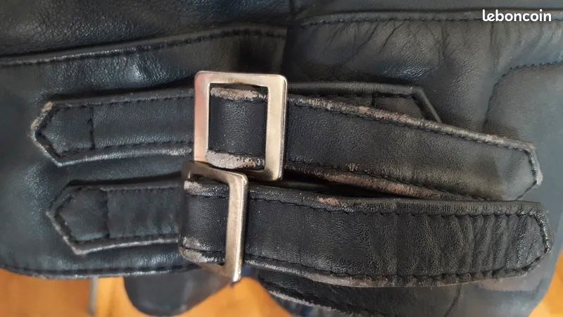 Perfecto Cuir Véritable Vintage 80s - Bleu Klein (Taille 50 / L) (image 11)