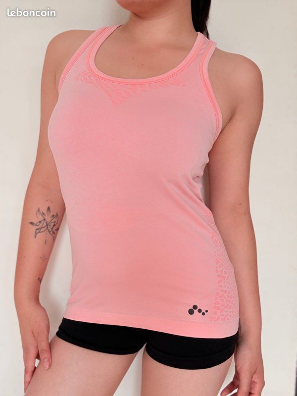 Débardeur Only Play rose sport femme taille S (image 4)