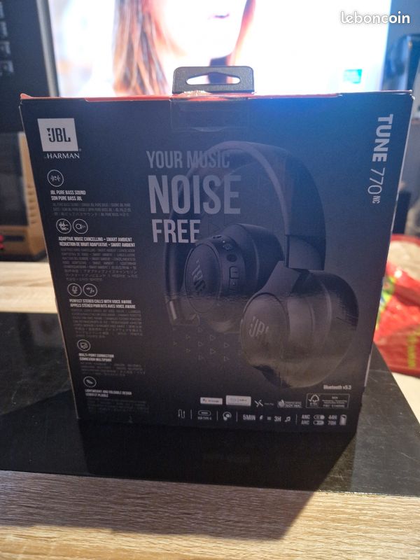 Casque audio Bluetooth JBL Tune 770NC Noir neuf (image 3)