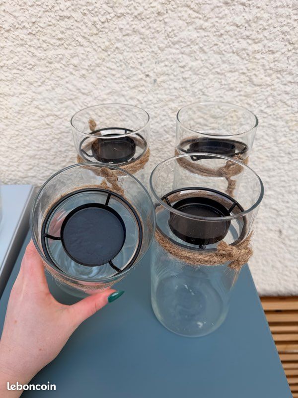 lot revendeur 18 sets de 2 verres ou photophores lion j