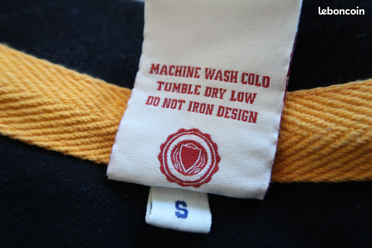 FRANKLIN MARSHALL Polo Manches Longues Brodé Taille Small Regular Fit Noir Jaune (image 2)