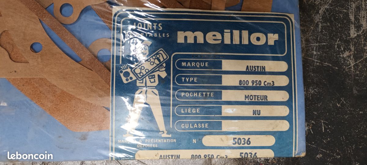 Pochette moteur austin 800 à 950 sans joint de culasse (image 2)