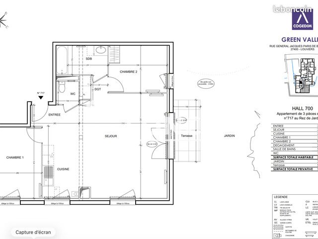 Appartement 3 pièces 71 m² · à Louviers · 71 m² · 823 €