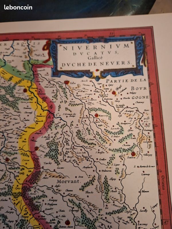322: Carte ancienne NIVERNOIS, vieux pays de France, editeur laboratoires Marinier (image 2)