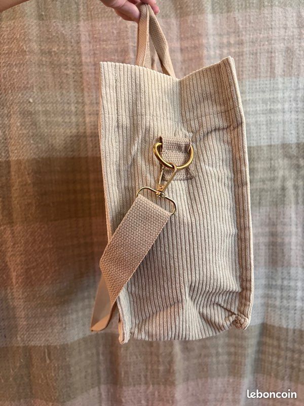 Sac Fourre-tout Matelassé Beige à Motifs Floraux - Bandoulière, Coton, Fait Main En Inde, Neuf Avec étiquettes