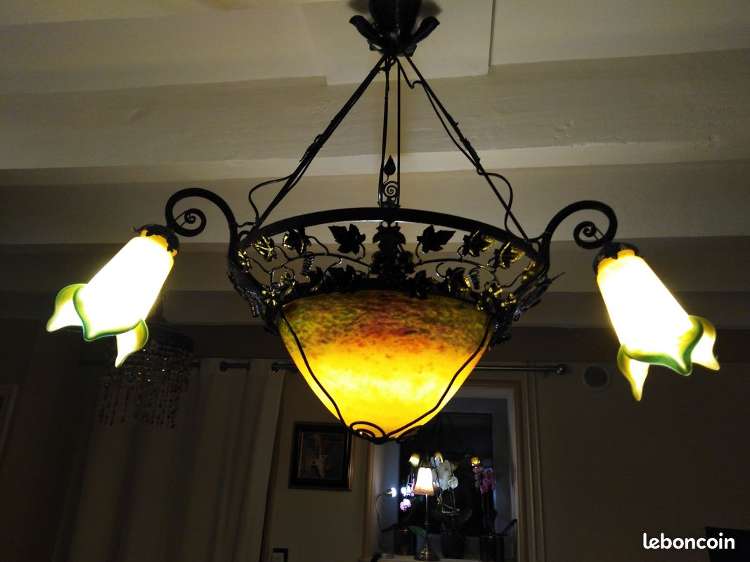 Lustre ART DECO 1930 signé Schneider (image 1)