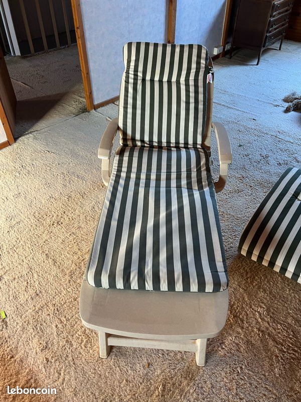 2 transats avec coussins pliables (image 3)