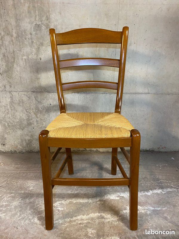 Chaise merisier paille très bon état (image 1)