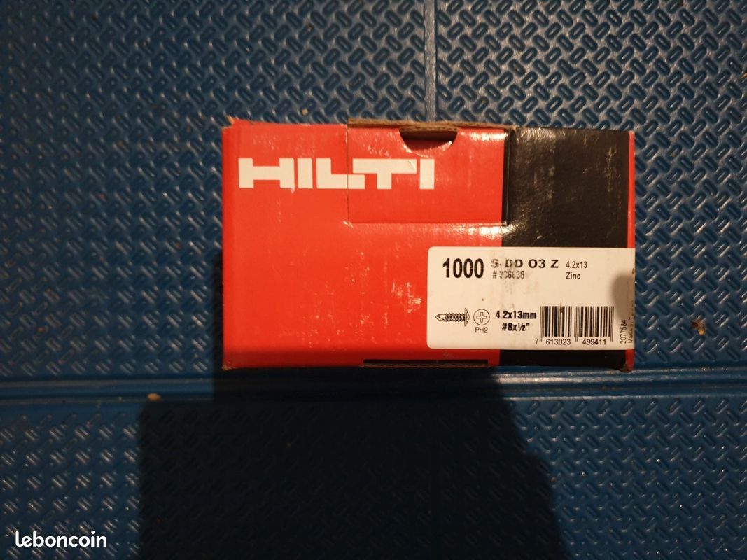 ✨ 1 000 VIS AUTOFOREUSES HILTI 4.2x13 – NEUF – 25 (Valeur 50) ✨ Prix : 25  (Valeur magasin ≈ 50 ) (image 1)