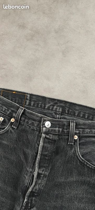 Jean vintage Levi's 501 Original |W34 L30 FR44| coupe droite straight 100% coton noir #H2428 (image 5)