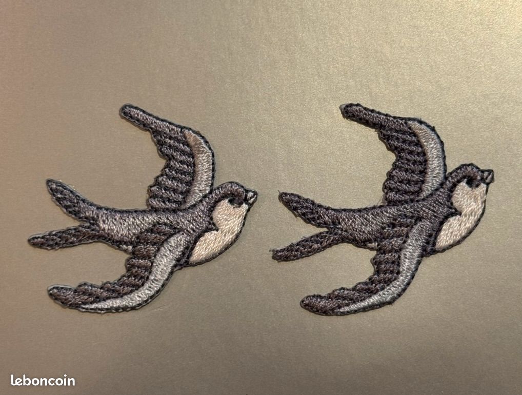 Patches thermocollant paire d'hirondelles, belle qualité - 4 cm (image 3)