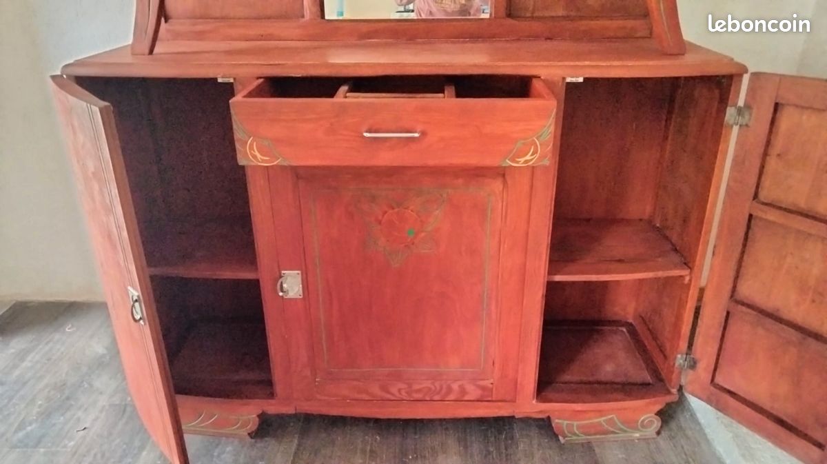 Meuble vaisselier ancien 2 corps (image 2)