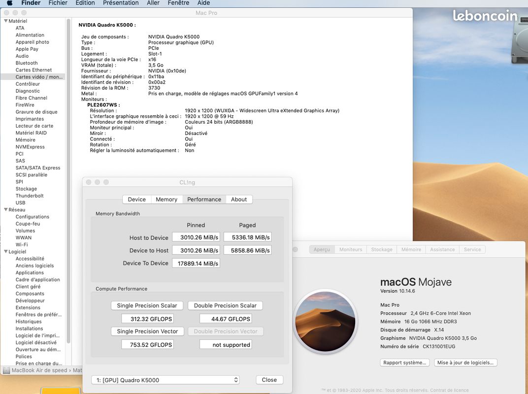  Nvidia Quadro K5000 4GB DDR5 Boot Screen Apple, Mac Pro ou