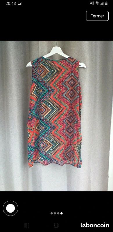 Robe tunique - sans manches - multicolore - taille XL/XXL - Kaylla 🦋 (image 2)