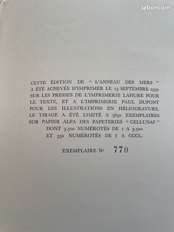 L’Anneau des mers par Édouard Peisson Édition Flammarion 1952 (image 1)