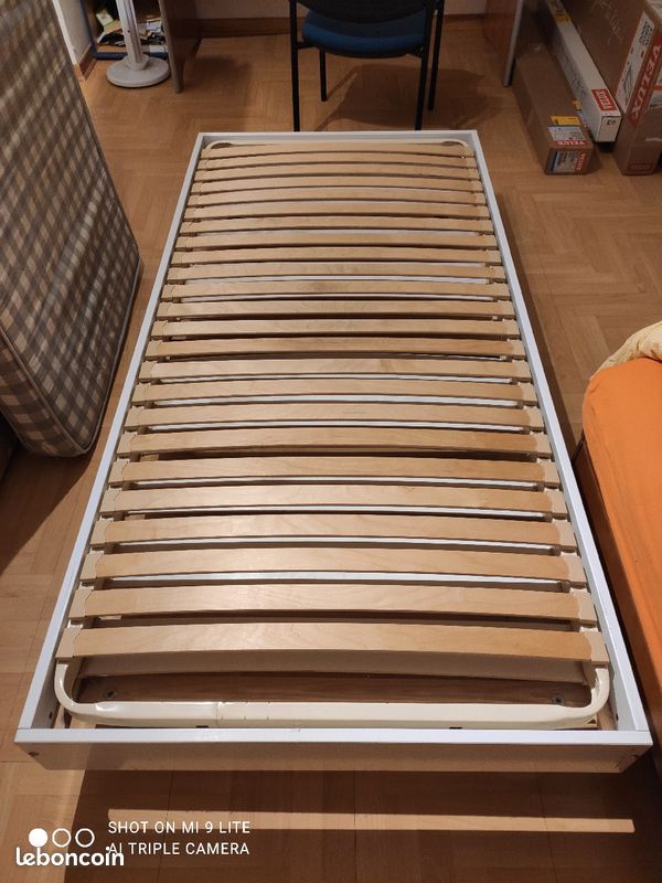 Lit 1 place (avec sommier et matelas) (image 2)