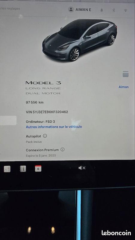 TESLA MODEL 3 - LONG RANGE 75kwh - DUAL MOTOR AWD - AUTOPILOT - 2e MAIN (image 8)