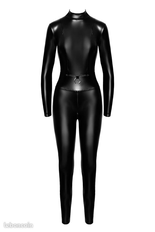 Combinaison intégrale Caged avec anneaux F319 wetlook (image 4)
