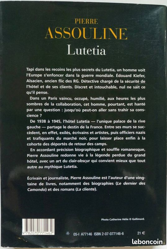 Roman "Lutetia" de Pierre ASSOULINE (image 3)