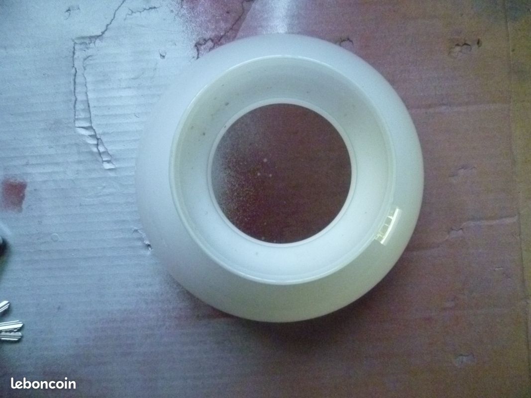 Globe verre blanc opaline lampe (image 3)