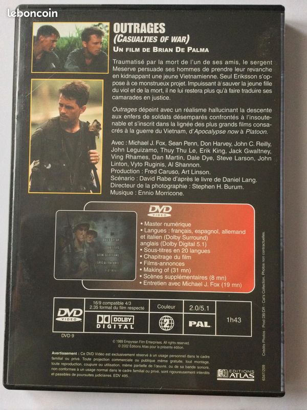 Dvd de guerre outrages (image 2)