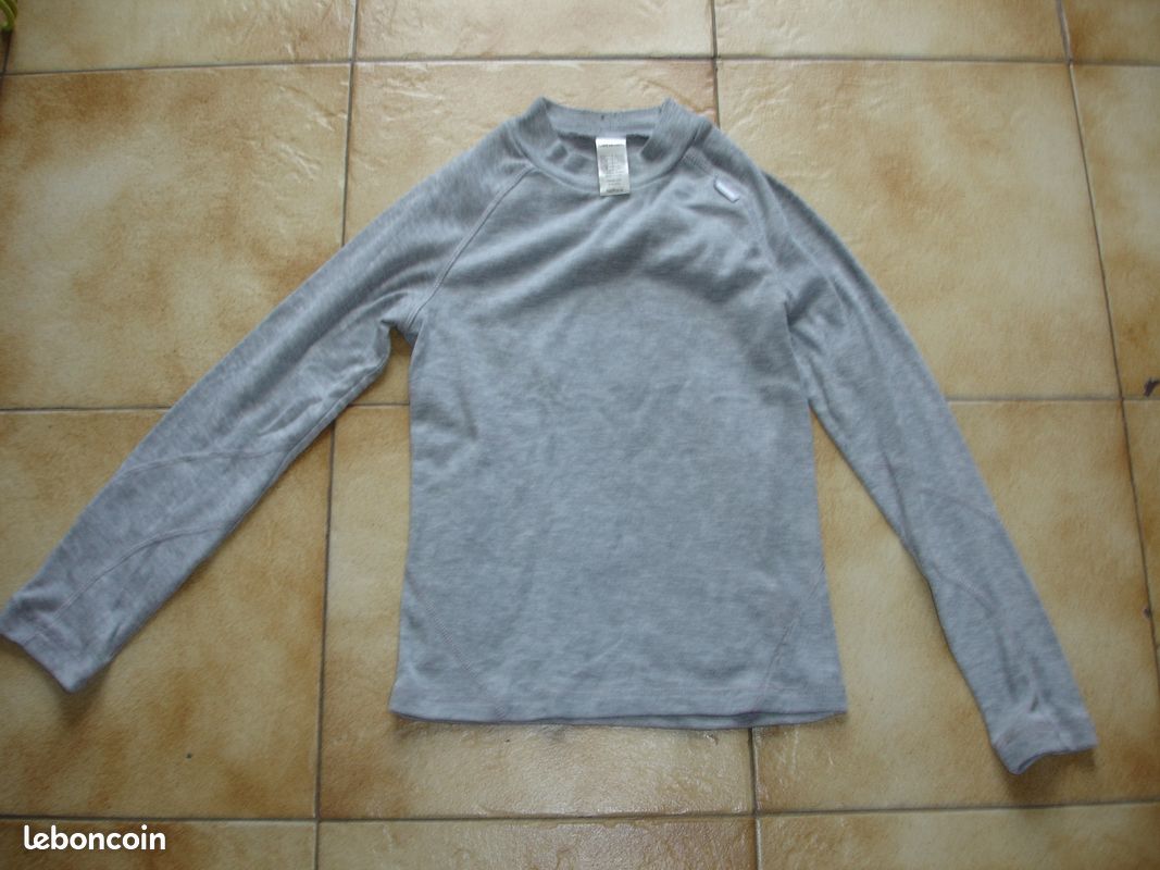 Haut sous pull gris hiver 14A 153-162 cm Decathlon Wed'ze Oxylane