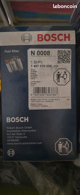 Filtre à Gasoil Bosch 1457070008 – Protection Injection Diesel Haut De Gamme