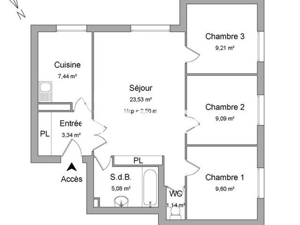 Appartement a louer taverny - 4 pièce(s) - 68 m2 - Surfyn