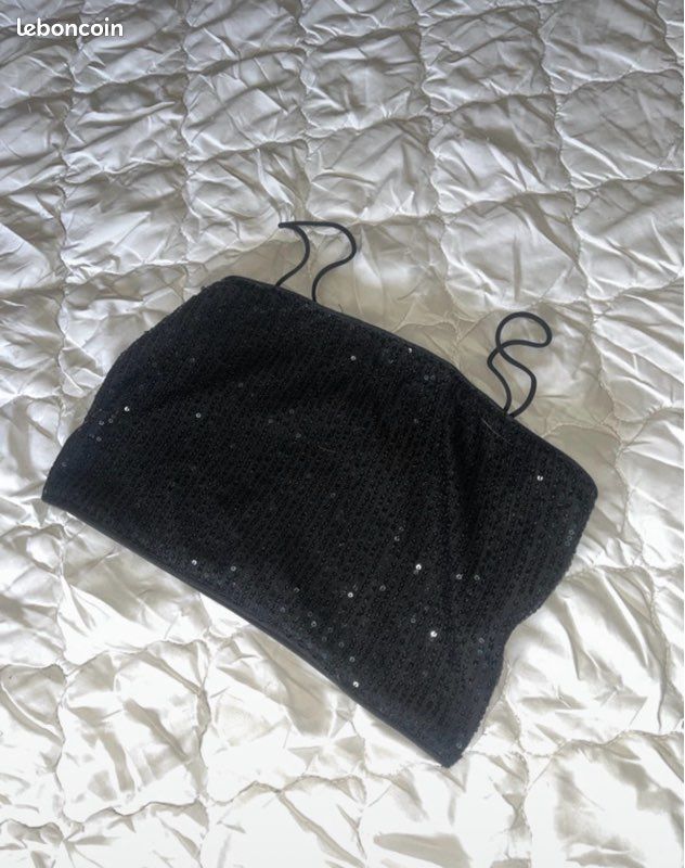 Crop top à paillettes (image 1)