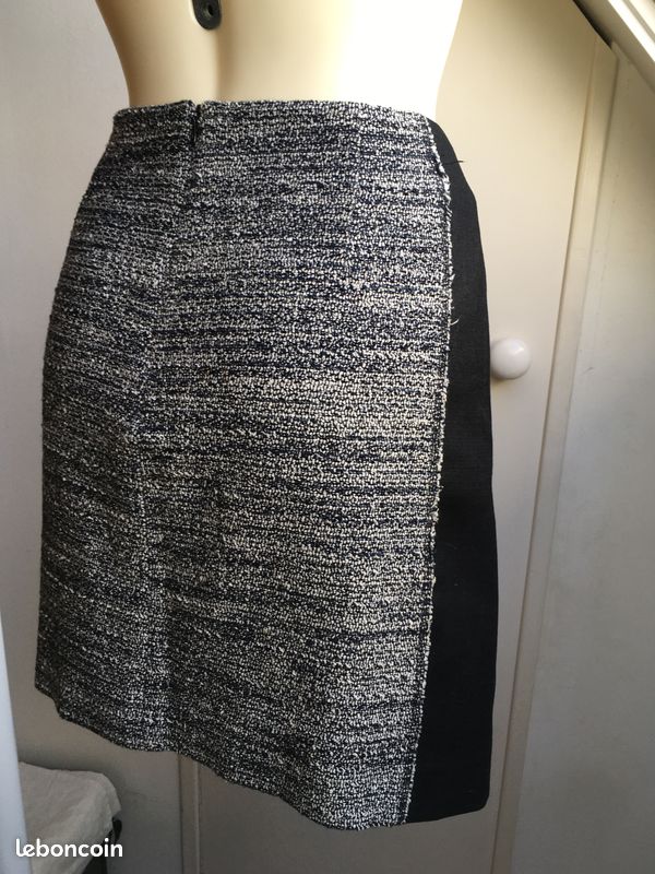 Jupe Femme Comptoir Des Cotonniers Taille 38/40 Noir - Mini, Coton Mélangé, Occasion TBE