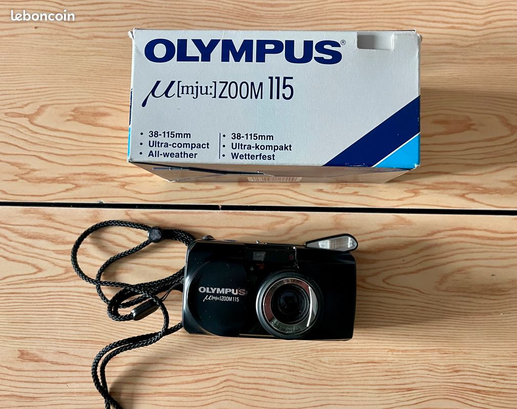 Olympus Mju Zoom 115 - Appareil Photo Compact Argentique 35 Mm - Fabriqué Au Japon 1997 - Étui