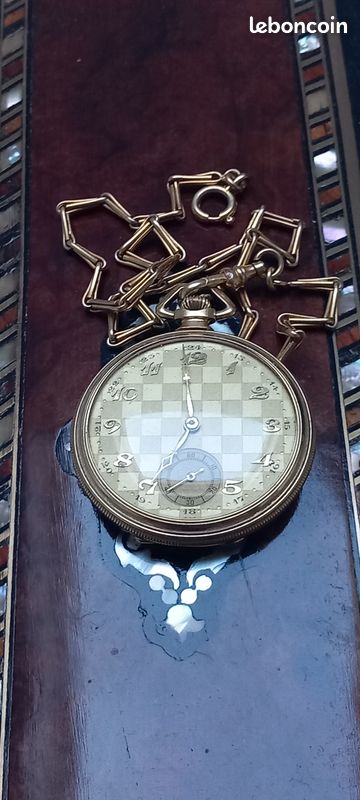 Superbe ancienne CHAINE DE MONTRE A GOUSSET en plaqué or rose