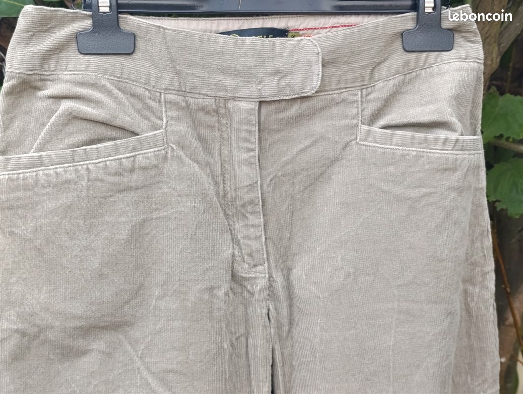 Pantalon droit en velours côtelé Aigle – Couleur Grège / Beige Taupe (image 8)