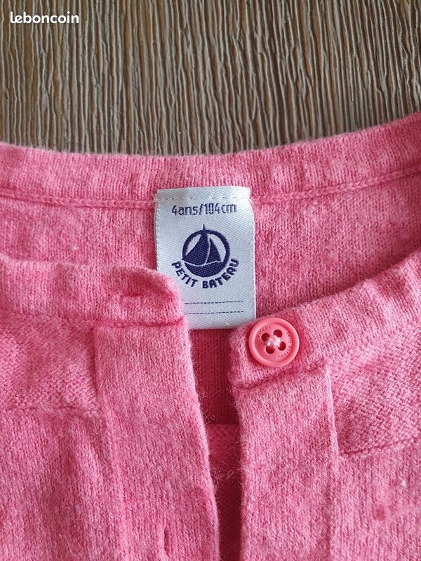 Gilet rose 3/4ans Petit Bateau (image 2)