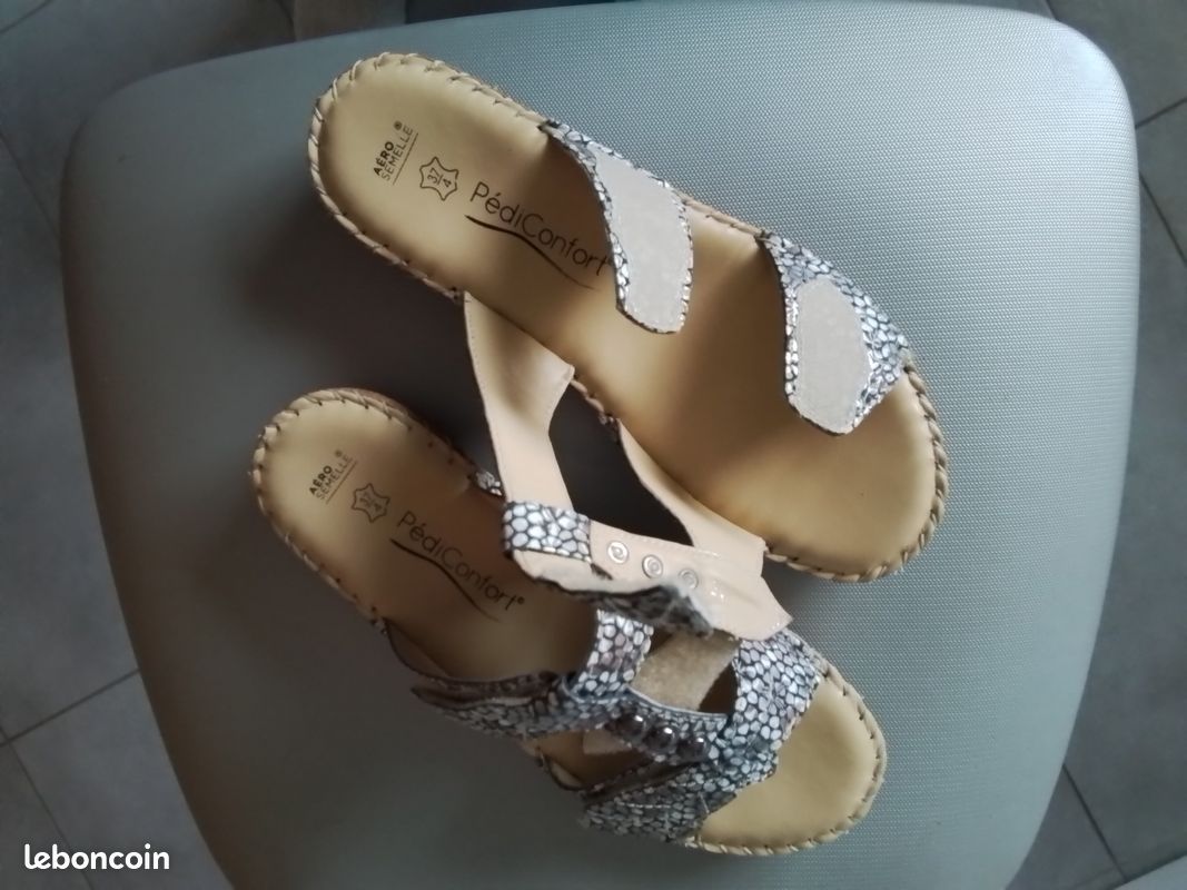 Mules Pediconfort Ouverture Totale Cuir Femme – Confort Large Semelle Ultra Légère