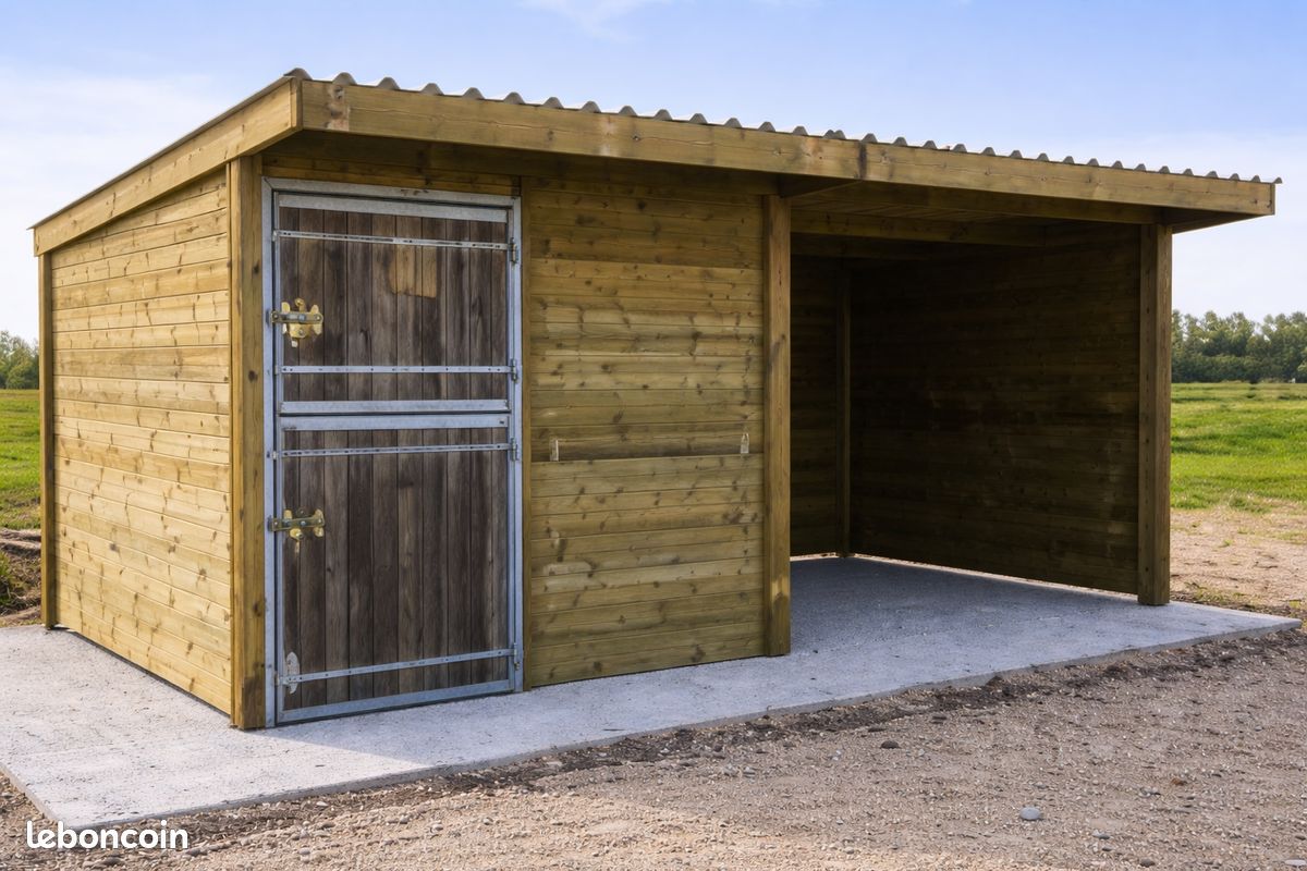 Hangar / box à chevaux / carport / abris en bois classe 4 – kit modulaire (image 1)