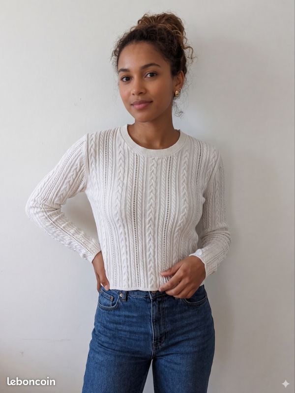 Pull col roulé femme bleu canard taille S C&A - Vêtements