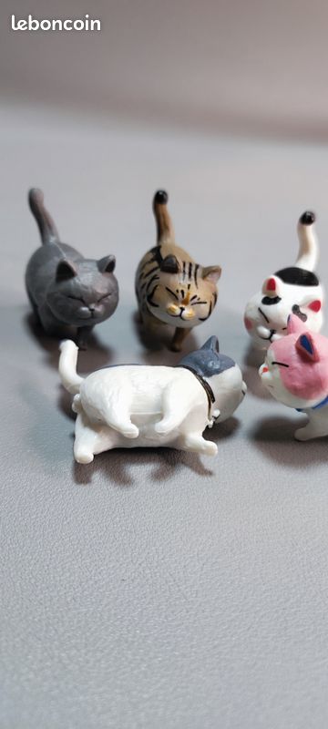 5 figurines chats kawaii | Cadeau déco mignon et coloré (image 8)