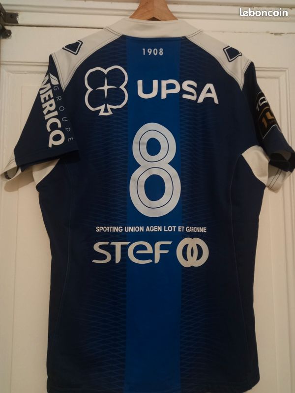 Maillot rugby SUA AGEN Erreà shirt home bleu marine L | eBay
