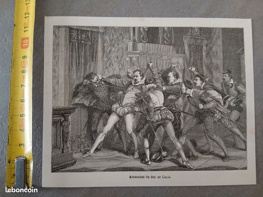 25 / gravure issu du journal l illustration assassinat duc de guise (image 1)