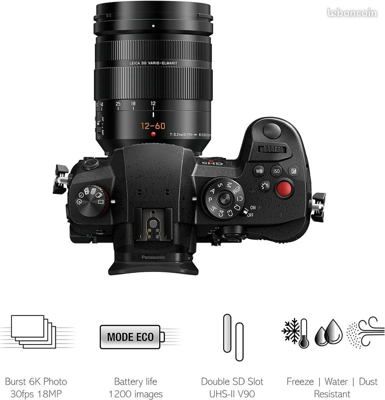 Panasonic Lumix GH5M2L | Appareil photo Hybride Expert + Objectif Panasonic Leica 12-60mm (image 1)