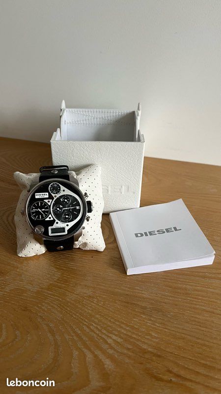 Montre Homme Diesel Quartz Référence DZ7125 - Bracelet Noir 28 Mm, Occasion, Fonctionne Parfaitement