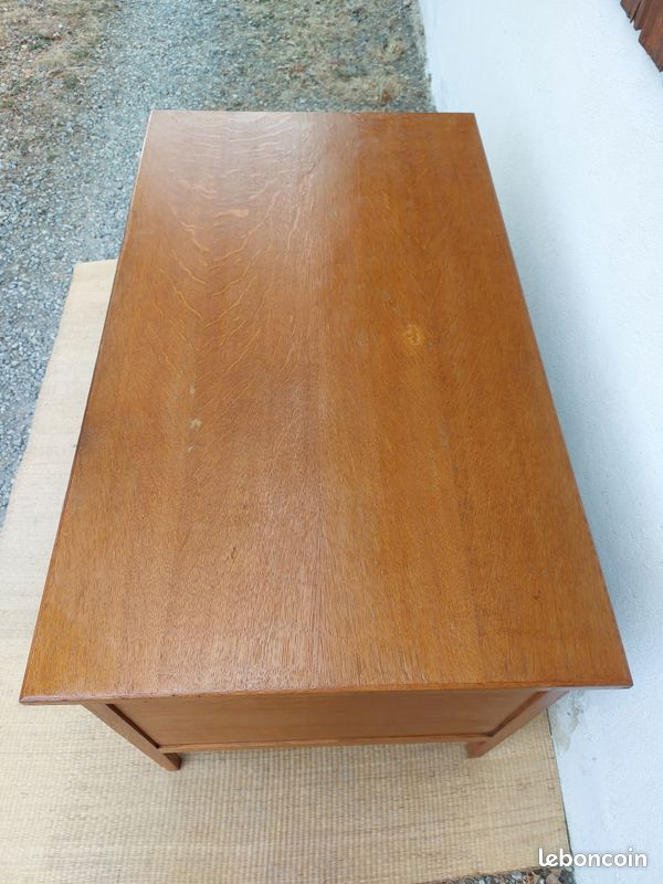 Bureau en bois massif, années 70 (image 3)