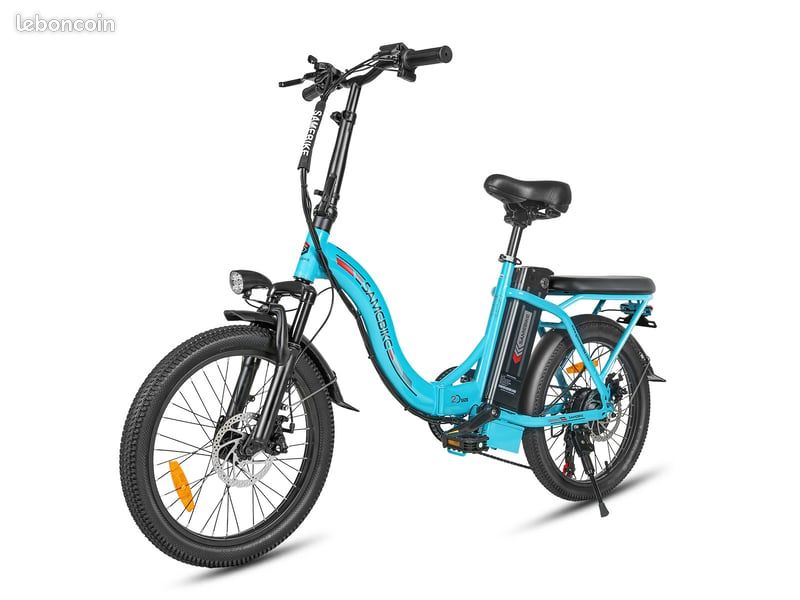 Vélo électrique de ville pliable samebike cy20, 20 pouces roue à rayons, 350 w, 36 v, 13 ah, bleu lac (image 4)