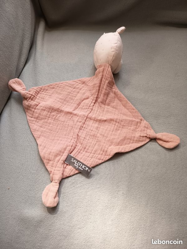 Doudou sauthon ours lange rose (image 2)
