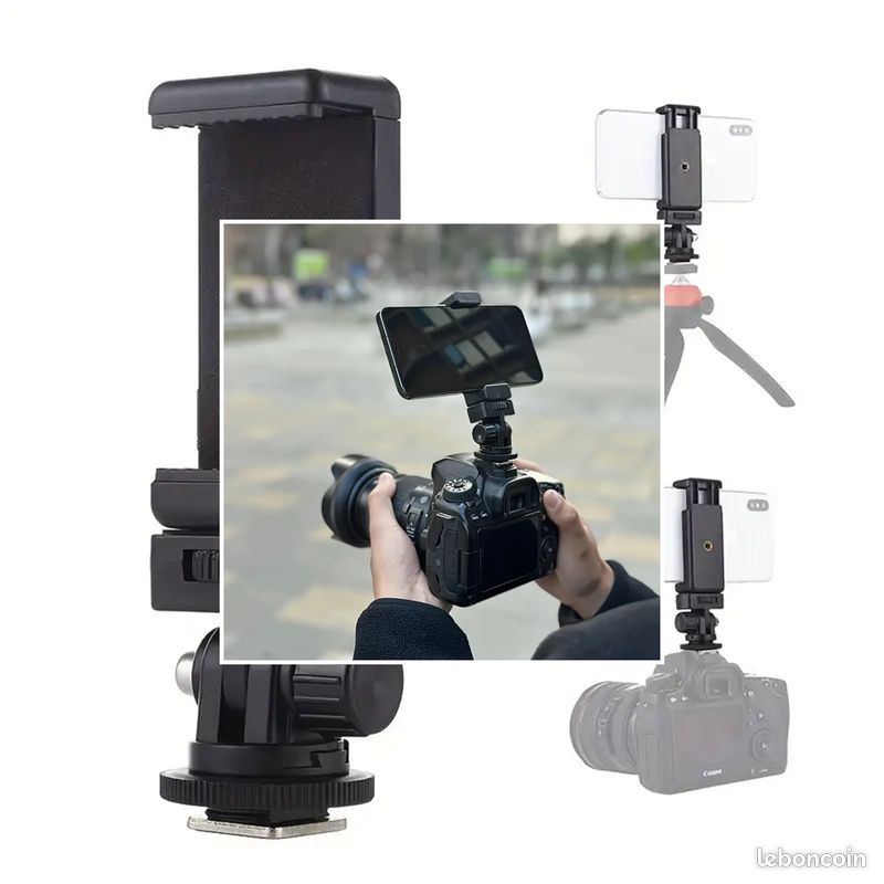 📸 1 Support de téléphone universel et 1 adaptateur griffe flash pour appareil photo – Neufs (image 15)