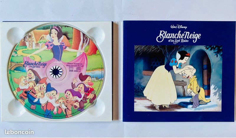 Walt Disney Blanche neige et les sept nains rare CD livre collection 1997 en excellent état (image 3)