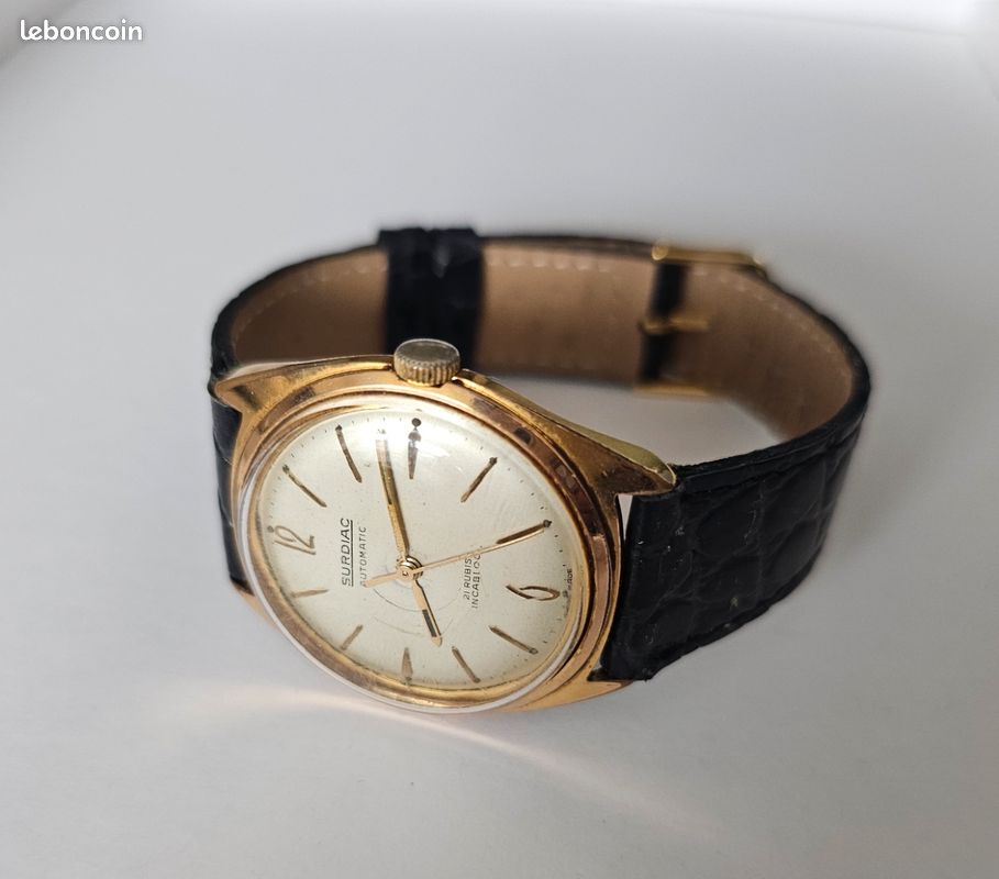 Montre vintage automatique suisse de marque SURDIAC, 36mm (image 17)