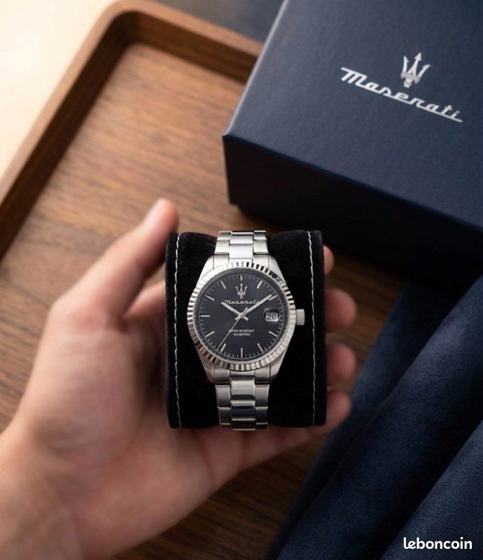 Montre Maserati — Cadran Noir & Acier Argenté (image 1)