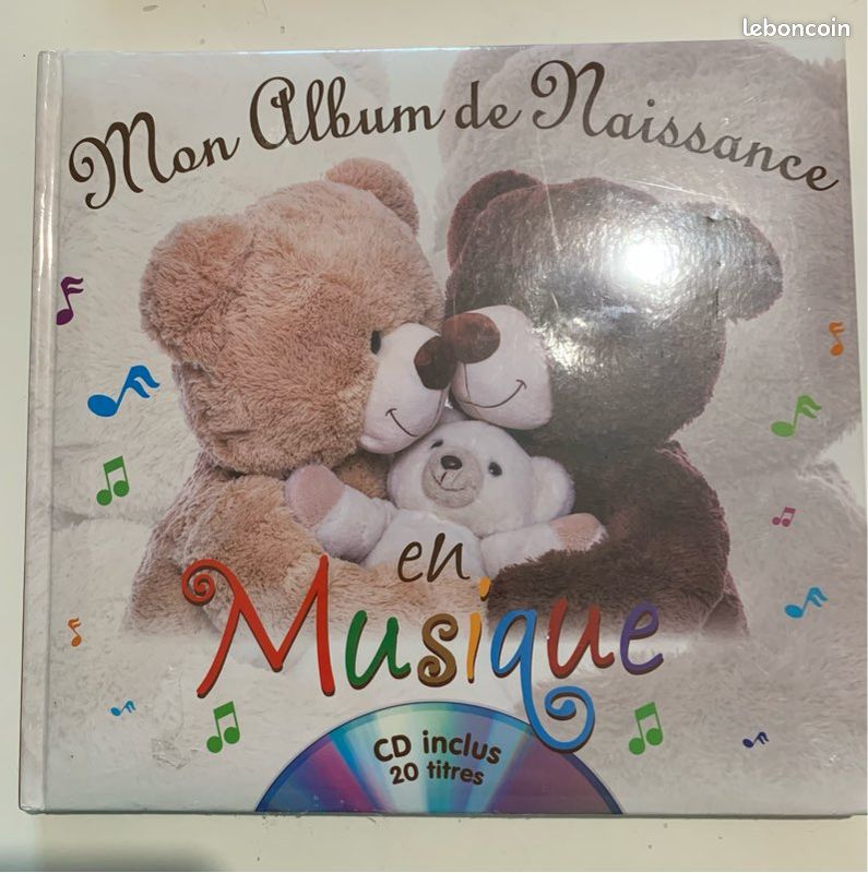 Livre de naissance bébé musical avec cd, neuf (image 1)